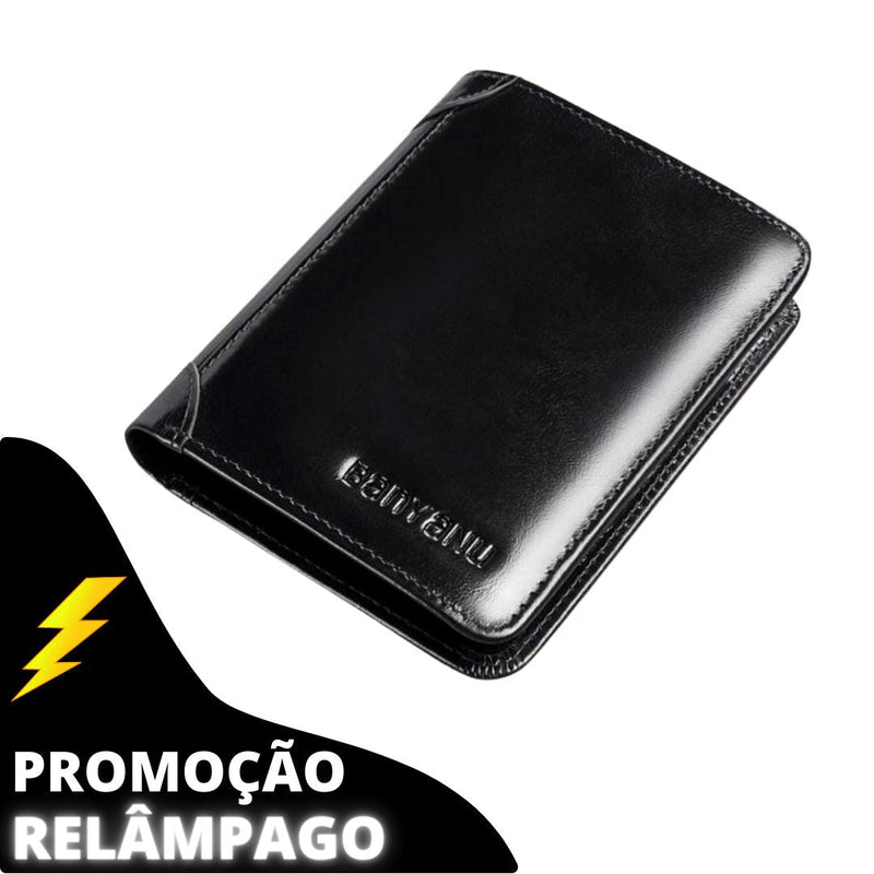 Carteira Masculina de Couro | Antifurto | Frete Grátis